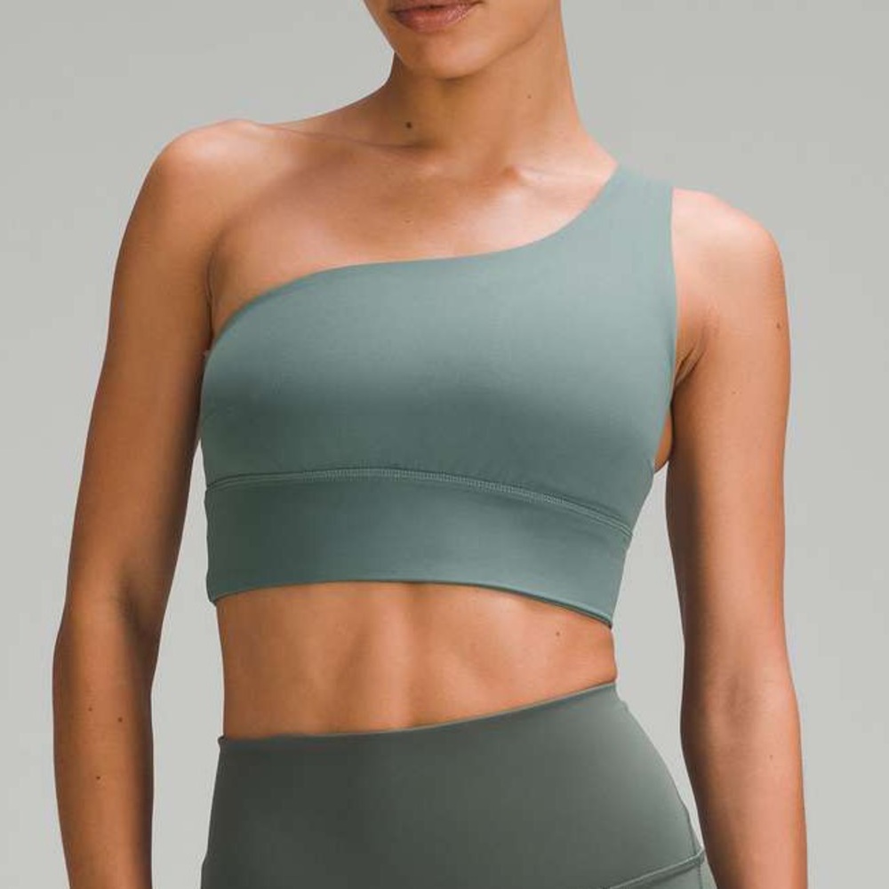 Lululemon one shoulder align bra in medium forest - C/D size 8